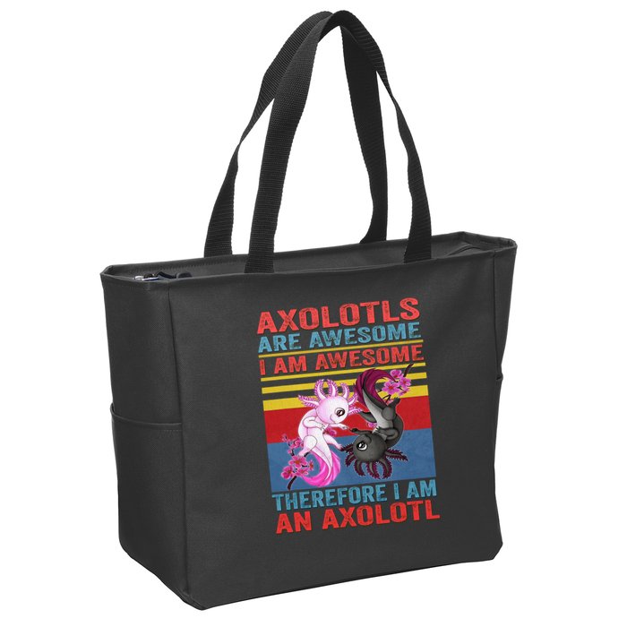 Axolotl Yin Yang Plush Pets Axolotyls Are Awesome Zip Tote Bag