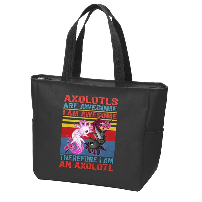 Axolotl Yin Yang Plush Pets Axolotyls Are Awesome Zip Tote Bag