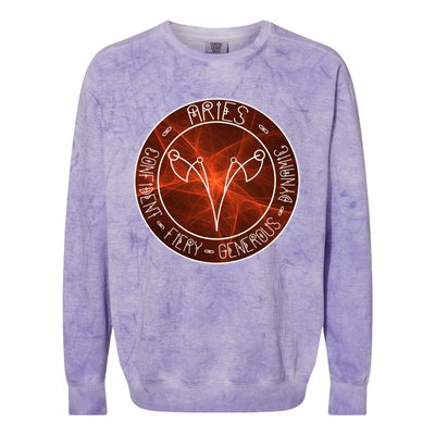 Aries Zodiac Astrology Symbol And Qualities Gift Colorblast Crewneck Sweatshirt