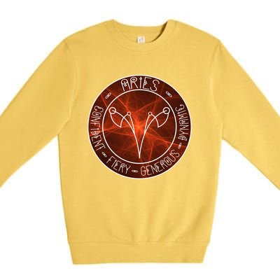 Aries Zodiac Astrology Symbol And Qualities Gift Premium Crewneck Sweatshirt