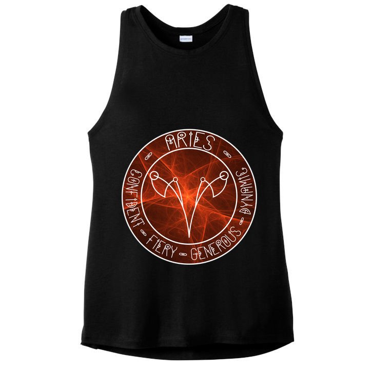 Aries Zodiac Astrology Symbol And Qualities Gift Ladies PosiCharge Tri-Blend Wicking Tank