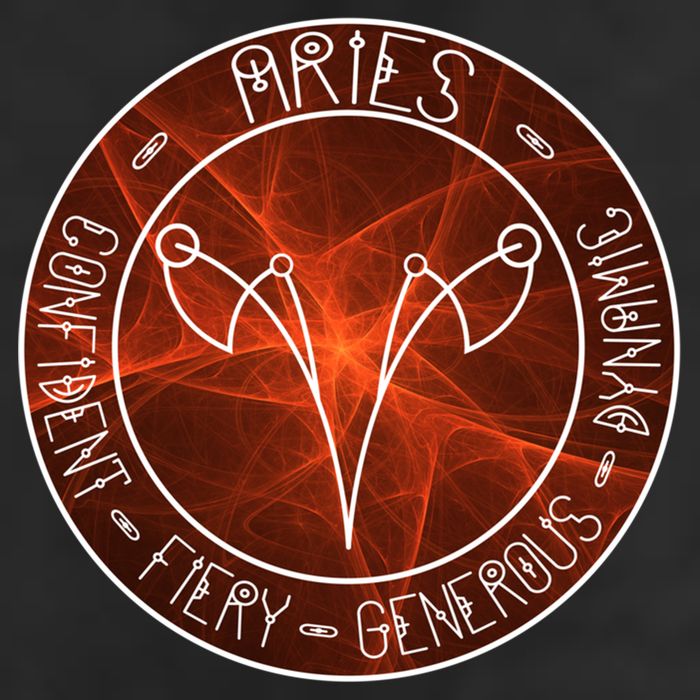 Aries Zodiac Astrology Symbol And Qualities Gift 7 Panel Mesh Trucker Snapback Hat