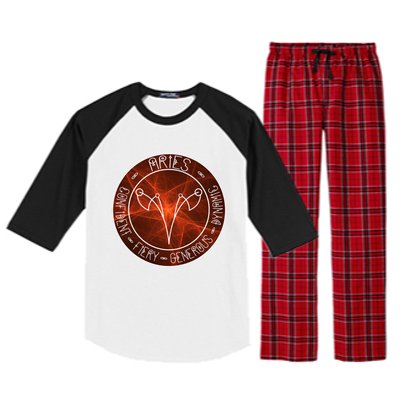 Aries Zodiac Astrology Symbol And Qualities Gift Raglan Sleeve Pajama Set