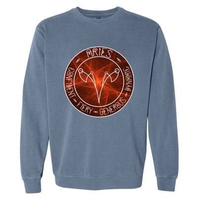 Aries Zodiac Astrology Symbol And Qualities Gift Garment-Dyed Sweatshirt