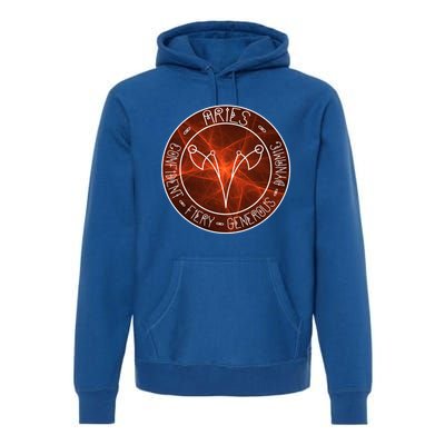 Aries Zodiac Astrology Symbol And Qualities Gift Premium Hoodie