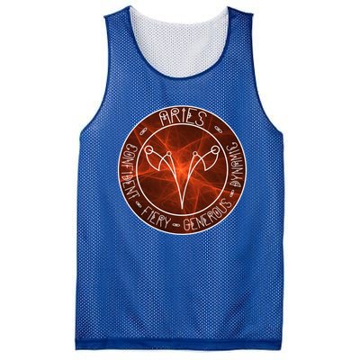 Aries Zodiac Astrology Symbol And Qualities Gift Mesh Reversible Basketball Jersey Tank