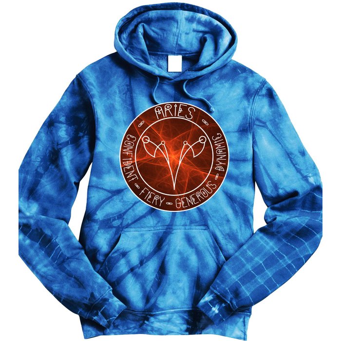 Aries Zodiac Astrology Symbol And Qualities Gift Tie Dye Hoodie