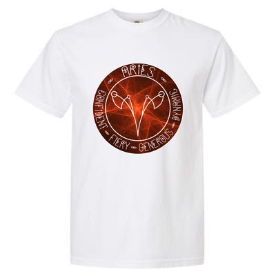 Aries Zodiac Astrology Symbol And Qualities Gift Garment-Dyed Heavyweight T-Shirt