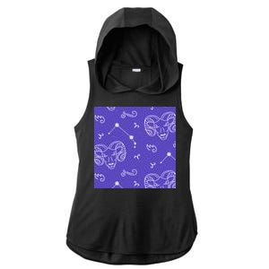 Aries Zodiac Astrology Ladies PosiCharge Tri-Blend Wicking Draft Hoodie Tank