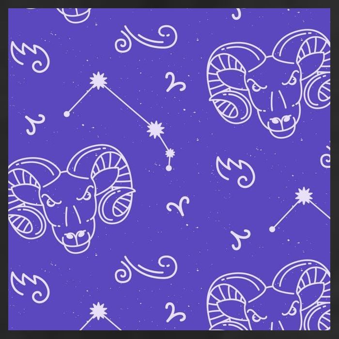 Aries Zodiac Astrology 7 Panel Mesh Trucker Snapback Hat