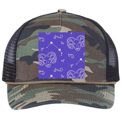 Aries Zodiac Astrology Retro Rope Trucker Hat Cap