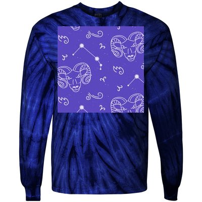 Aries Zodiac Astrology Tie-Dye Long Sleeve Shirt