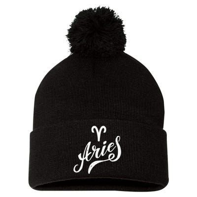 Aries Zodiac Pom Pom 12in Knit Beanie