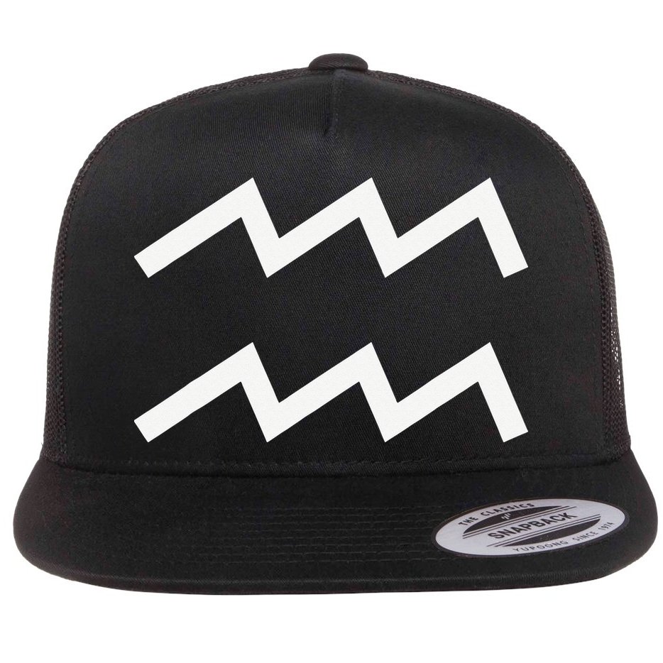 Aquarius zodiac Flat Bill Trucker Hat
