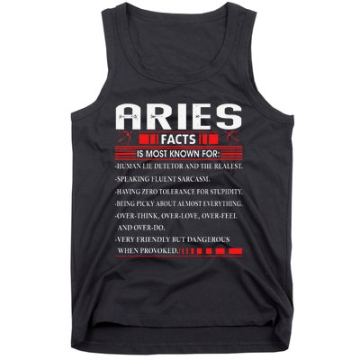 Aries Zodiac Birthday Aries Facts Gift Funny Tank Top