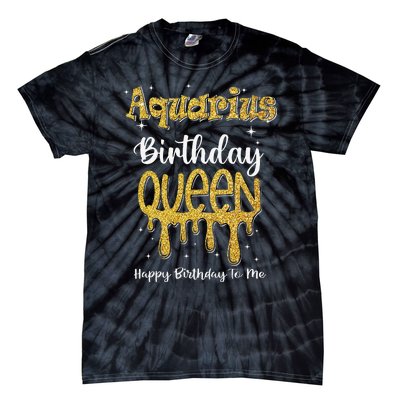 Aquarius Zodiac Birthday Queen For Wo January Tie-Dye T-Shirt