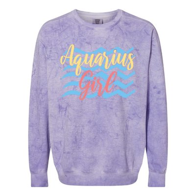 Astrology Zodiac Birthday Aquarius Meaningful Gift Colorblast Crewneck Sweatshirt