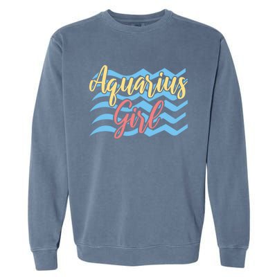 Astrology Zodiac Birthday Aquarius Meaningful Gift Garment-Dyed Sweatshirt