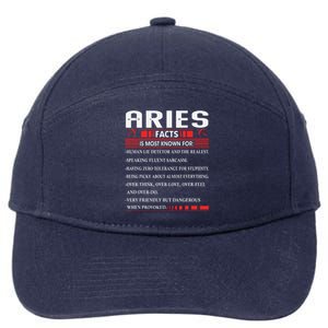 Aries Zodiac Birthday Aries Facts Gift Funny 7-Panel Snapback Hat