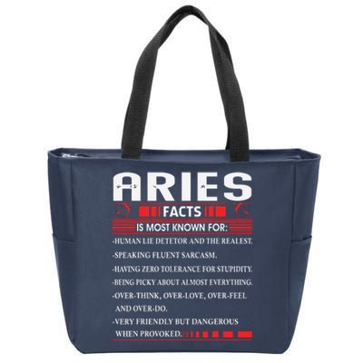 Aries Zodiac Birthday Aries Facts Gift Funny Zip Tote Bag