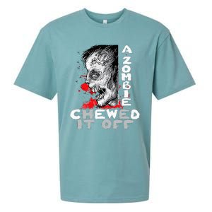 A Zombie Chewed It Off Handicap Leg Amputee Amputation Sueded Cloud Jersey T-Shirt