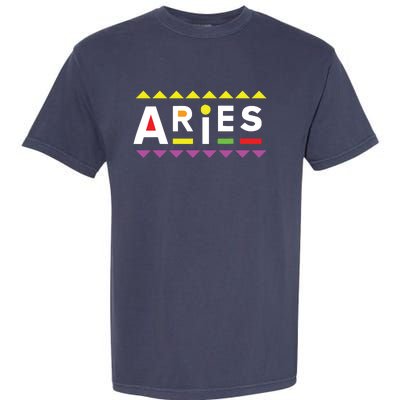 Aries Zodiac Design 90s Style Garment-Dyed Heavyweight T-Shirt