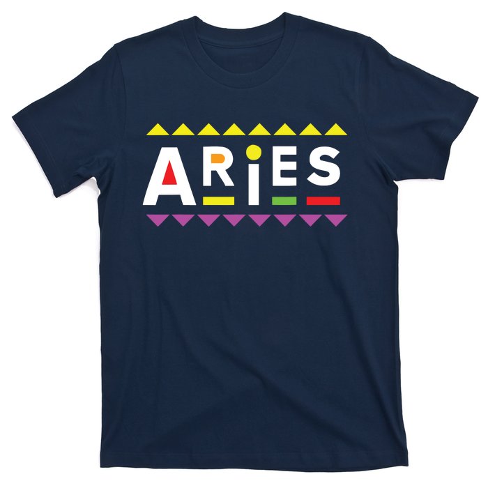 Aries Zodiac Design 90s Style T-Shirt