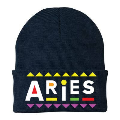 Aries Zodiac Design 90s Style Knit Cap Winter Beanie