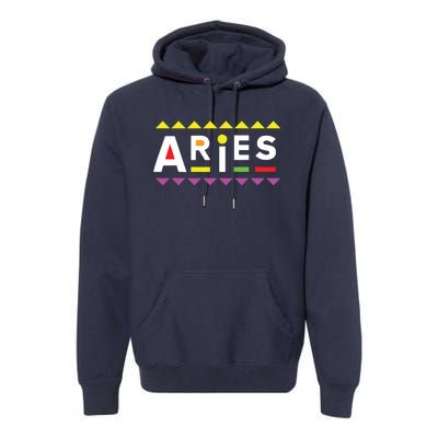 Aries Zodiac Design 90s Style Premium Hoodie