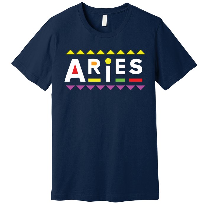 Aries Zodiac Design 90s Style Premium T-Shirt