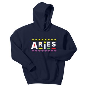 Aries Zodiac Design 90s Style Kids Hoodie