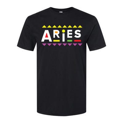 Aries Zodiac Design 90s Style Softstyle CVC T-Shirt