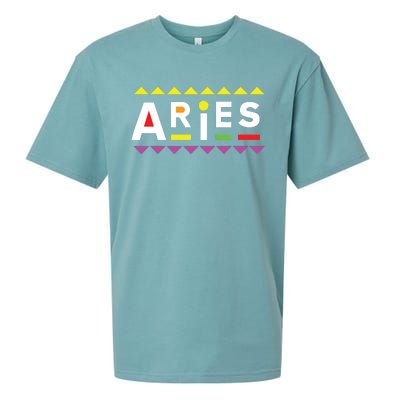 Aries Zodiac Design 90s Style Sueded Cloud Jersey T-Shirt