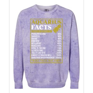 Aquarius Zodiac Facts Design Zodiac Facts Funny Aquarius Funny Gift Colorblast Crewneck Sweatshirt