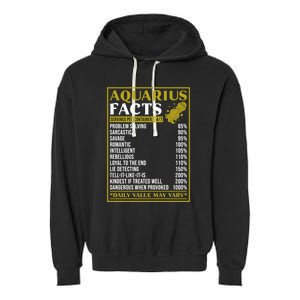 Aquarius Zodiac Facts Design Zodiac Facts Funny Aquarius Funny Gift Garment-Dyed Fleece Hoodie