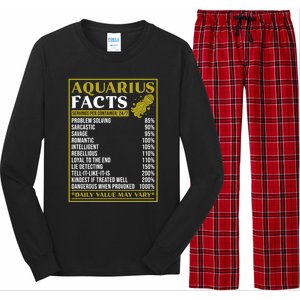 Aquarius Zodiac Facts Design Zodiac Facts Funny Aquarius Funny Gift Long Sleeve Pajama Set