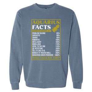 Aquarius Zodiac Facts Design Zodiac Facts Funny Aquarius Funny Gift Garment-Dyed Sweatshirt