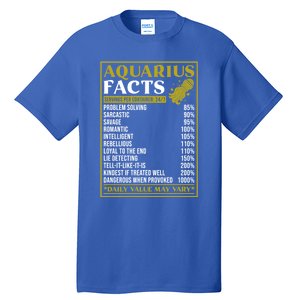 Aquarius Zodiac Facts Design Zodiac Facts Funny Aquarius Funny Gift Tall T-Shirt