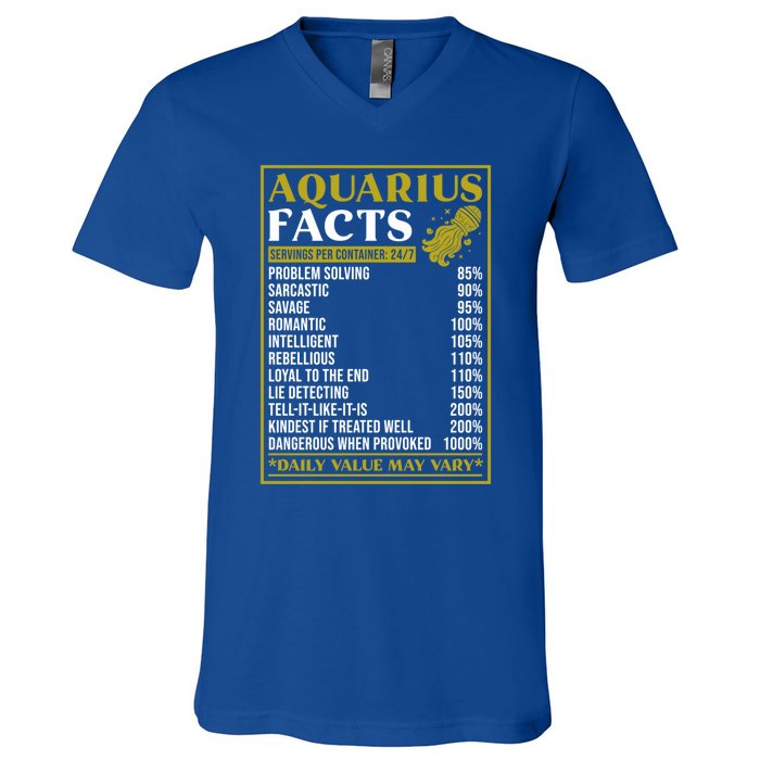 Aquarius Zodiac Facts Design Zodiac Facts Funny Aquarius Funny Gift V-Neck T-Shirt