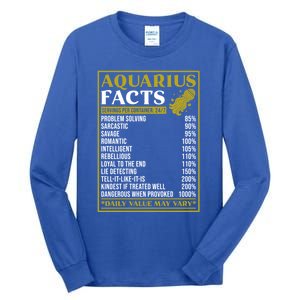 Aquarius Zodiac Facts Design Zodiac Facts Funny Aquarius Funny Gift Tall Long Sleeve T-Shirt