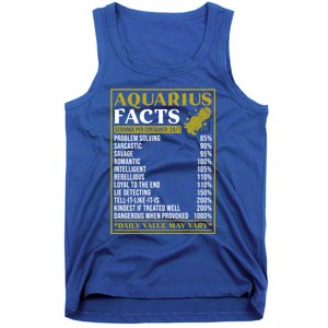 Aquarius Zodiac Facts Design Zodiac Facts Funny Aquarius Funny Gift Tank Top