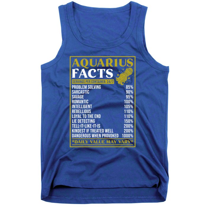 Aquarius Zodiac Facts Design Zodiac Facts Funny Aquarius Funny Gift Tank Top