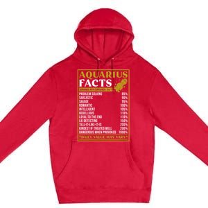 Aquarius Zodiac Facts Design Zodiac Facts Funny Aquarius Funny Gift Premium Pullover Hoodie