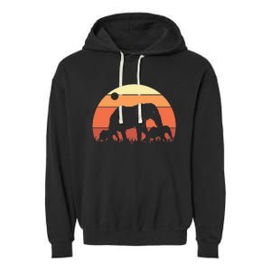 Africa Zoo Keeper Animal Family Retro Elephant Garment-Dyed Fleece Hoodie