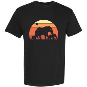 Africa Zoo Keeper Animal Family Retro Elephant Garment-Dyed Heavyweight T-Shirt