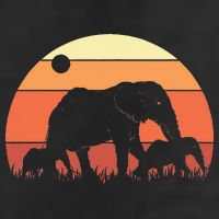 Africa Zoo Keeper Animal Family Retro Elephant 7 Panel Mesh Trucker Snapback Hat