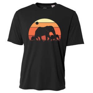 Africa Zoo Keeper Animal Family Retro Elephant Cooling Performance Crew T-Shirt