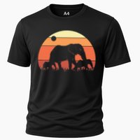 Africa Zoo Keeper Animal Family Retro Elephant Cooling Performance Crew T-Shirt
