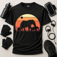 Africa Zoo Keeper Animal Family Retro Elephant Cooling Performance Crew T-Shirt