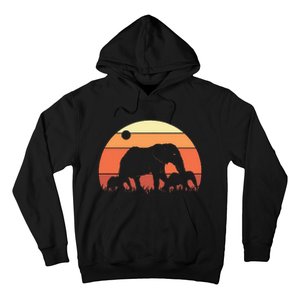 Africa Zoo Keeper Animal Family Retro Elephant Hoodie